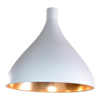 Pablo Designs Swell Pendant Light Fixture Off White & Brass Finish Pablo Studio For Sale