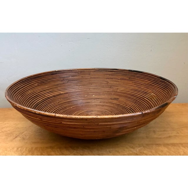 Mid-Century Modern Vintage Pencil Reed Decorative Bowl For Sale - Image 3 of 12