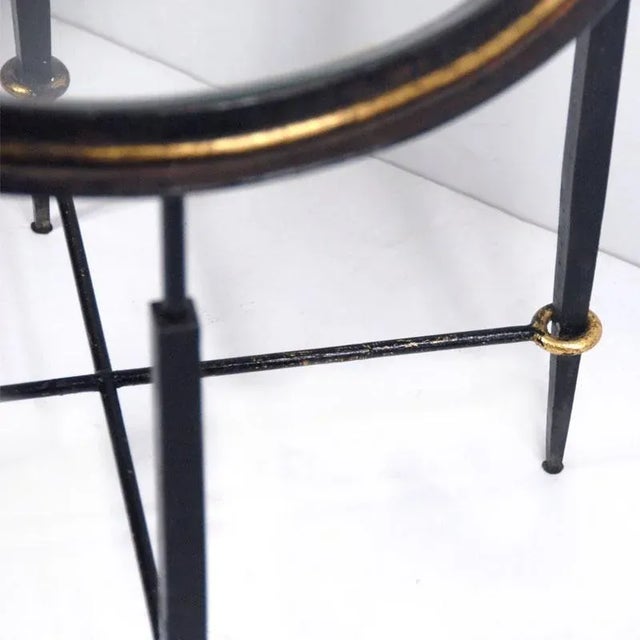 Antique French Metal and Glass Side Table, 1920s For Sale - Image 6 of 9