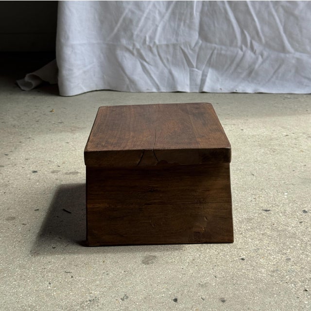 Tan Small Stool in Teak, 1980s For Sale - Image 8 of 18