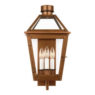 Chapman & Myers by Visual Comfort Studio Hyannis Medium Wall Lantern, Natural Copper For Sale