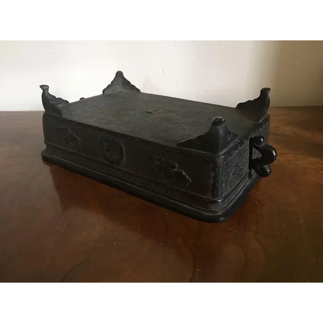 Japanese Bronze Rectangular Footed Bonsai Planter For Sale - Image 9 of 11