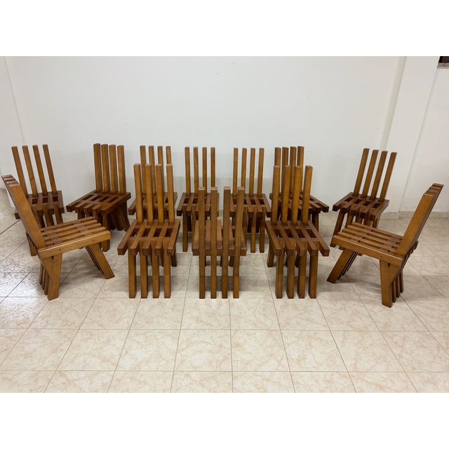 Vintage Brutalist Dining Chairs, 1990s, Set of 12 For Sale - Image 18 of 18