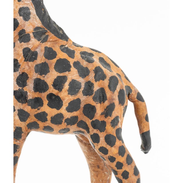 Standing Giraffe Painted Leather Sculptures, 2 For Sale In New York - Image 6 of 8