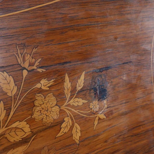 Wood Antique French Louis XIV Inlaid Rosewood & Ormolu Lady’s Desk C1890 For Sale - Image 7 of 17