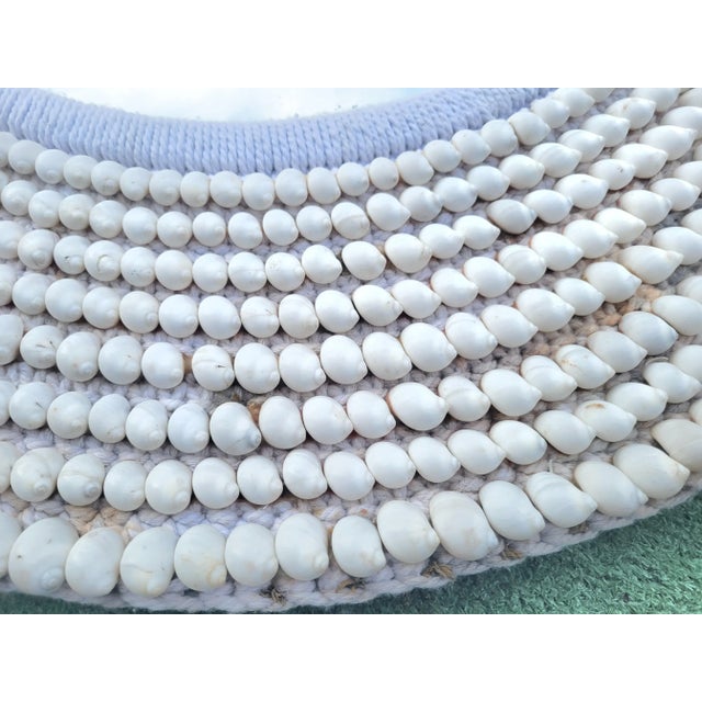 Glass Large Round Coastal Seashell White Wall Mirror For Sale - Image 7 of 8
