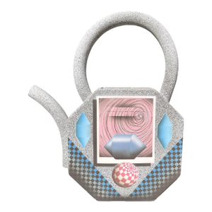 Late 20th Century Postmodern Graphic Decorative Teapot Sculpture