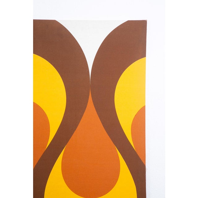 Mid Century Modern Tapestry Wall Art Orange 1970s Yellow Brown 34x54 Vintage MCM For Sale - Image 12 of 12
