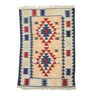 Vintage Persian Shiraz Kilim Rug, 03'09 X 05'05 For Sale