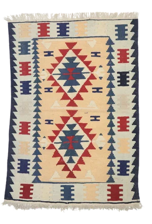 Vintage Persian Shiraz Kilim Rug, 03'09 X 05'05