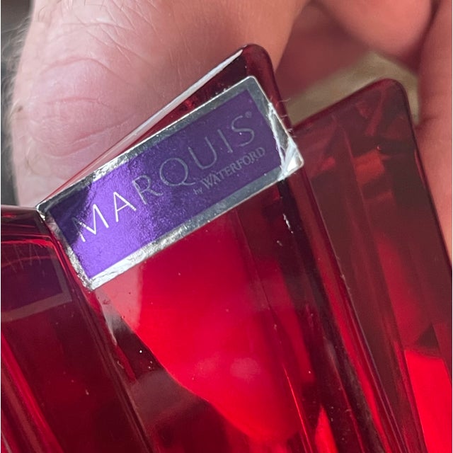 Waterford Crystal Marquis by Waterford Star Ruby Red Bowl For Sale - Image 4 of 5