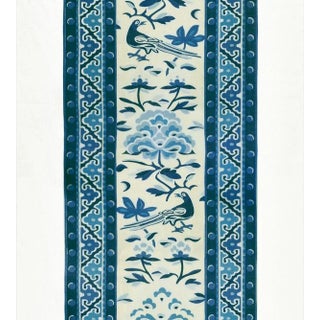 Sample - The House of Scalamandré Royal Peony Linen Print Fabric, Porcelain For Sale