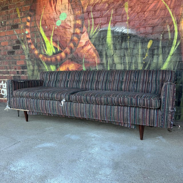 Navy Blue Edward Wormley for Dunbar Rare Rosewood and Brass Leg Mid Century Modern For Sale - Image 8 of 12