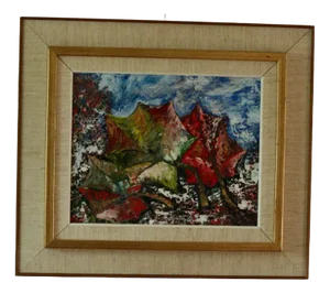 Rune Thiel, Abstract Leafs, 1960s, Oil on Canvas