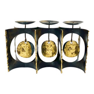 Brutalist Mid-Century Candelabra For Sale