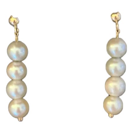 1960s Pearl Earrings, Pair For Sale