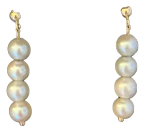 1960s Pearl Earrings, Pair