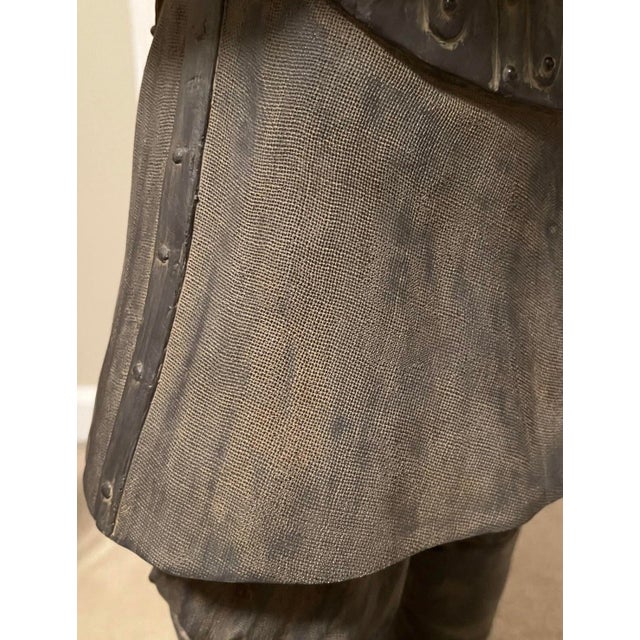 Rare Large Vintage “Terracotta” Warrior Butler Serving Tray Table Statue 37” For Sale - Image 9 of 11