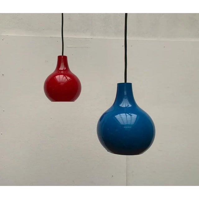 Mid-Century German Ah Glass Pendant Lamp from Peill & Putzler, Set of 2 For Sale - Image 5 of 18