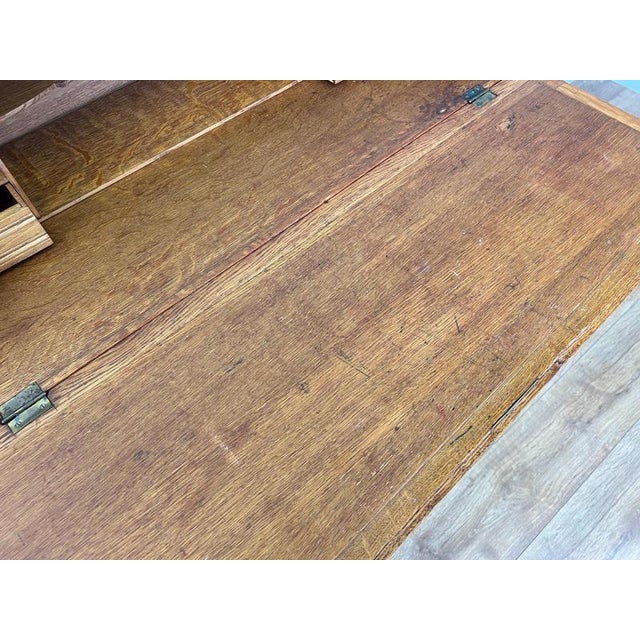 Vintage French Louis Oak Secretaire For Sale - Image 14 of 16