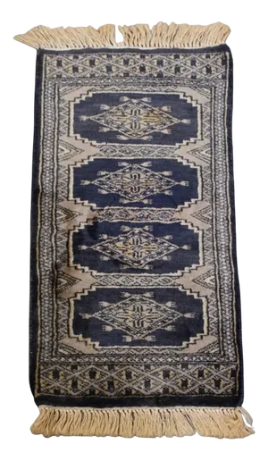 Runner Rug with Blue and Beige Tones