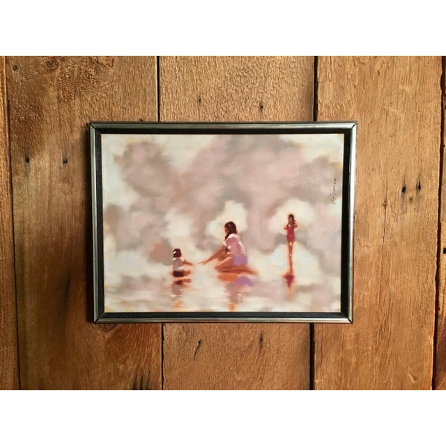 Vintage Mid-Century A. M. Torino Women at the Shore Painting For Sale - Image 9 of 9