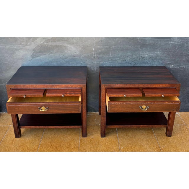 Pair of Spanish Neoclassical Style Nightstands with Drawer and Lower Shelf, 1950 For Sale - Image 9 of 11
