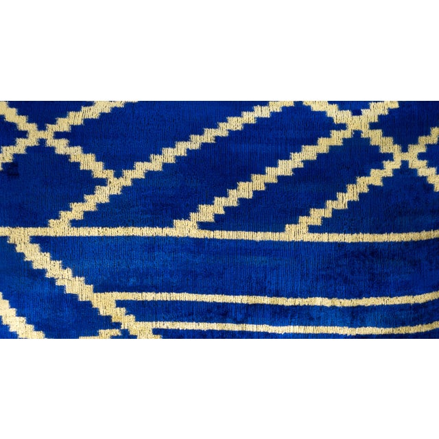Coastal Silk Velvet Ikat Pillow Cover, 16 X 24 For Sale - Image 4 of 5