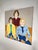 Textile D. 1977 Group Portrait in Manner of Allice Neel Titled "The Boys Are Home" For Sale - Image 7 of 8