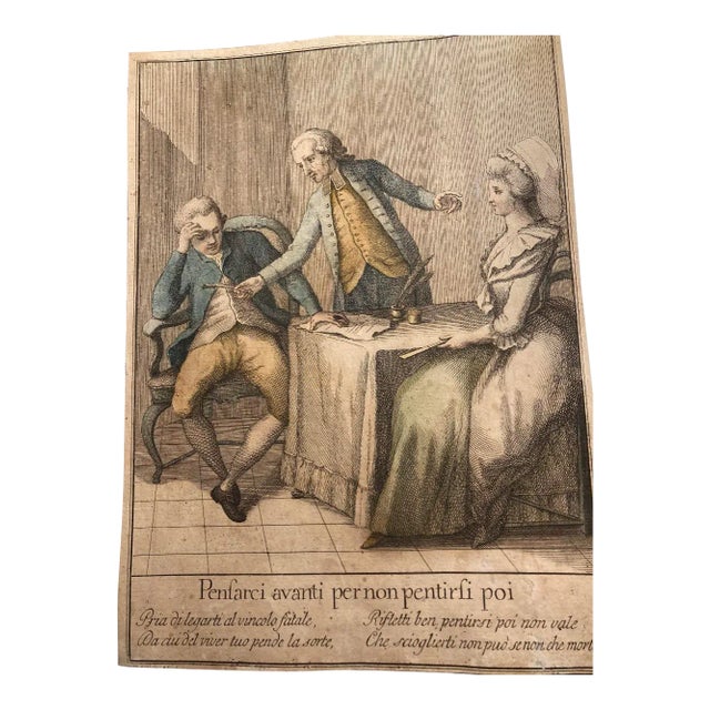 Carlo Lasinio, Tuscan Proverbs, Original Etching, 1786 For Sale