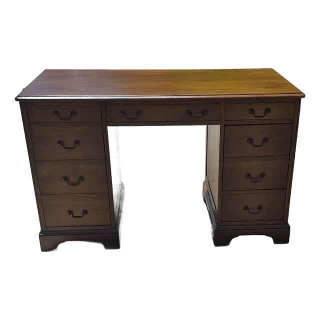 Mid 20th Century Sligh-Lowry Double-Pedestal Writing Desk For Sale