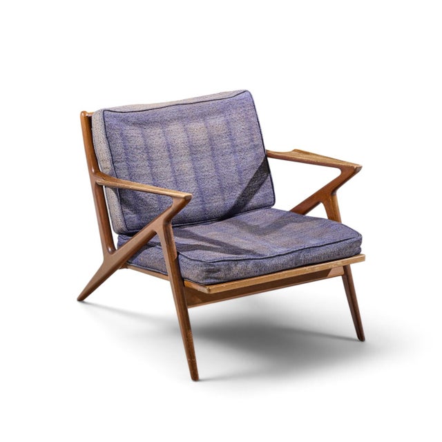 Poul Jensen for Selig Mid Century Walnut Z Lounge Chairs - Pair For Sale - Image 12 of 13