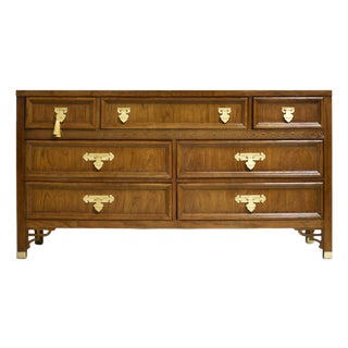 Mid Century Chinoiserie Triple Dresser by Dixie Furniture For Sale