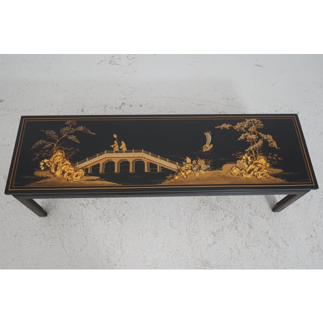 Chinoiserie Beacon Hill Chinoiserie Decorated Coffee Cocktail Table For Sale - Image 3 of 13