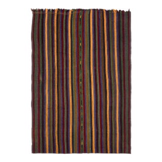Vintage Striped Decorative Kilim Rug For Sale