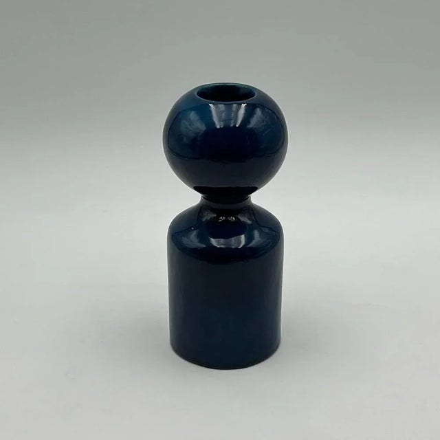 1960s Blue Ceramic Vase by Liisi Beckmann for Gabbianelli, Italy, 1960s For Sale - Image 5 of 11