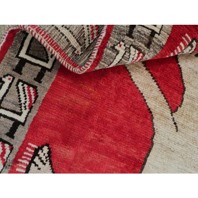 Tribal Mid-20th Century Handmade Persian Pictorial Gabbeh Accent Rug For Sale In New York - Image 6 of 7