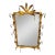 Vintage Hollywood Regency Hans Kogl Style Gold Gilt Metal Palm Frond Crystal Wall Mirror For Sale