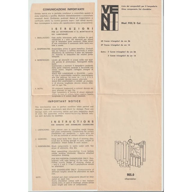 Mid-Century Modern Triedri Crystal Ceiling Light by Paolo Venini, 1970s For Sale - Image 3 of 10