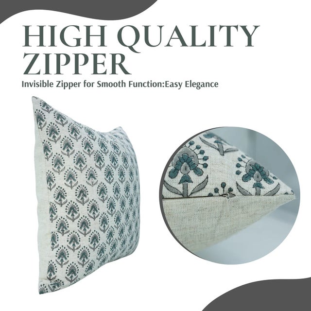 Art Deco Fabdivine Handcrafted Pillow Cover 14x36 Inch Block Print - Gurukul For Sale - Image 3 of 5