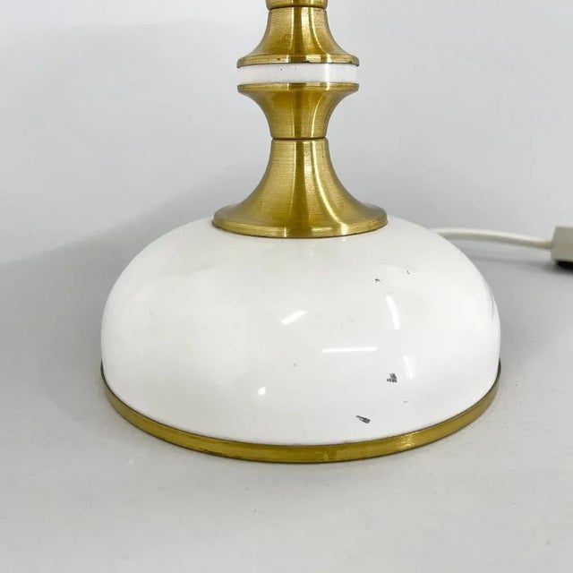 Gold Milk Glass Brass Table Lamp attributed to Napako, 1970s For Sale - Image 8 of 11