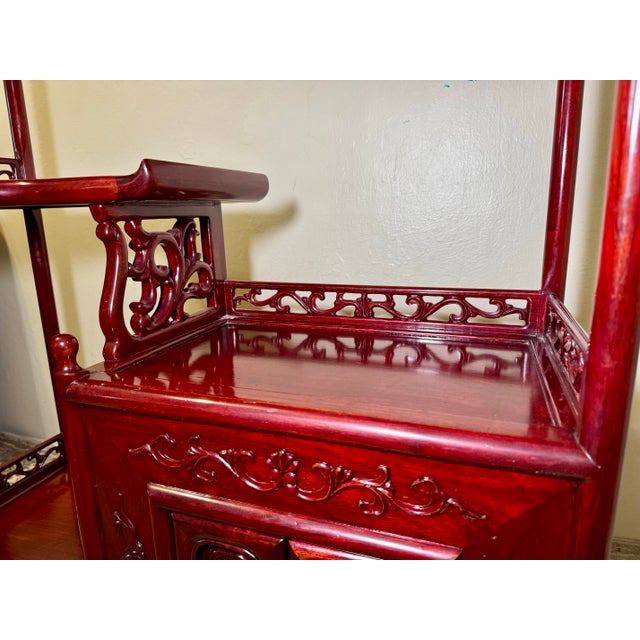 Chinese Chinoiserie Asymmetric Étagère Display Cabinet With Pagoda Top- Bogu Jia For Sale - Image 4 of 12