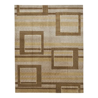 Hand-Knotted Moder Geometric Architectural Rug. 8'x 10'2" For Sale