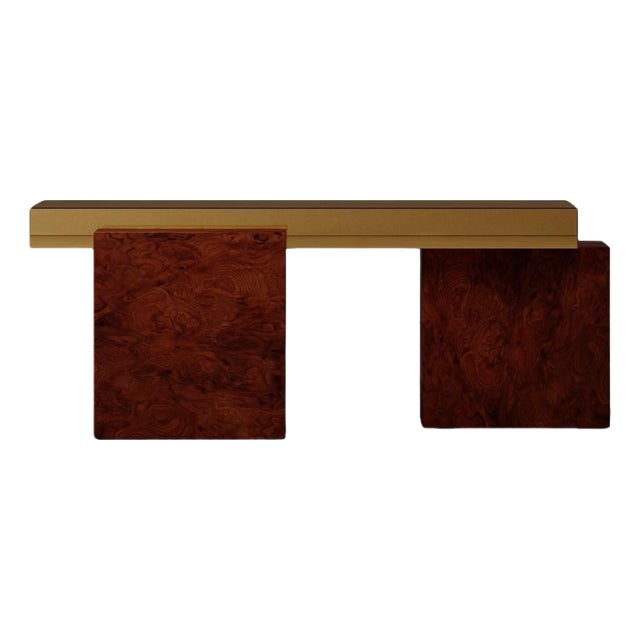 Multilayer Wood Load-Bearing Console Table by Dainelli Studio Atelier For Sale