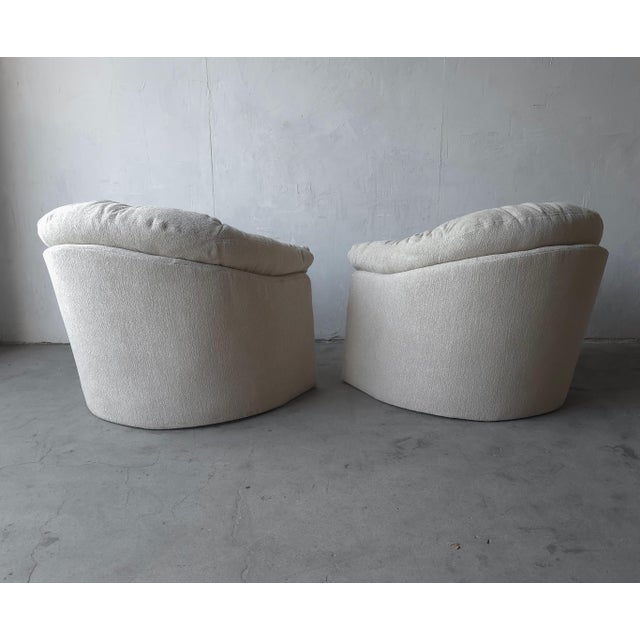 Large Scale Pair of Vintage Tub Barrel Chairs For Sale - Image 10 of 11