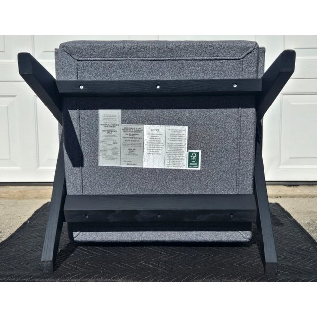 Klarel Chandigarh Grey & Black Upholstered Lounge Chair For Sale - Image 9 of 10