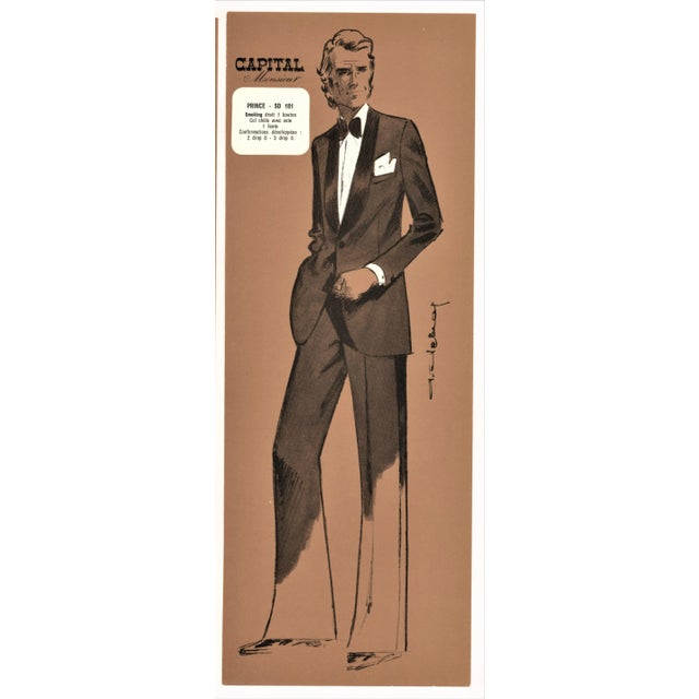 Contemporary Fun-1970s Men's Formal Wear (Tuxedo) Fashion Designs - a Pair For Sale - Image 3 of 4
