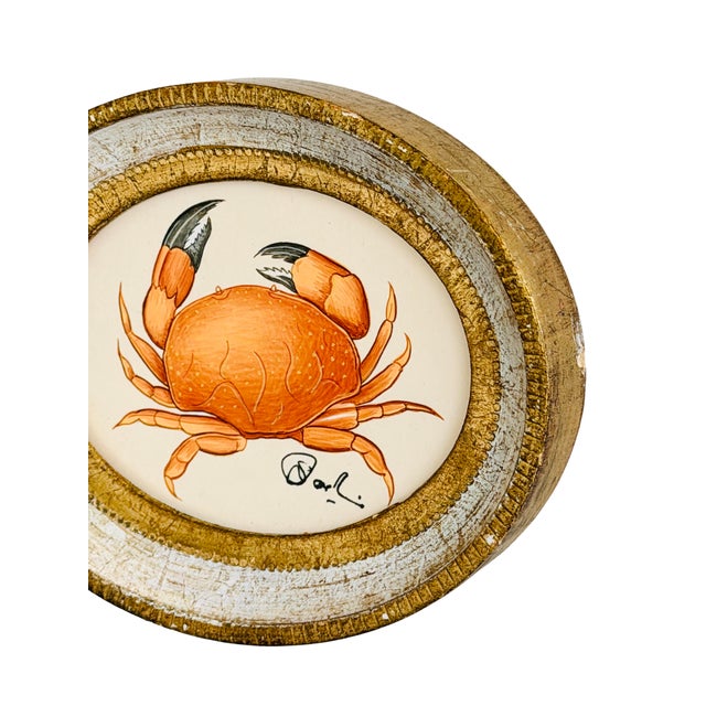 Hand-painted by master artists using acrylic paints and natural pigments, this cheerful miniature crab painting is filled...