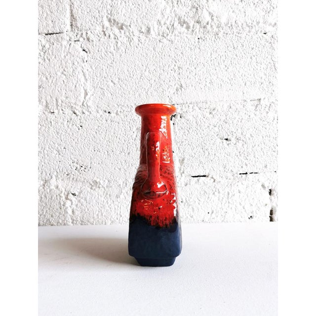 Ceramic Red & Blue Fat Lava Vase from Dümler & Breiden, 1970s For Sale - Image 7 of 10