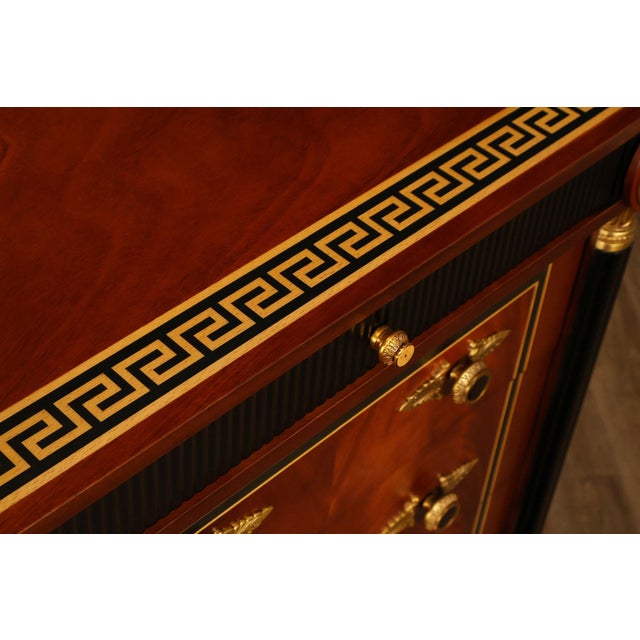 Brown Infinity Furniture Neoclassical Style Mahogany Tall Chest For Sale - Image 8 of 18